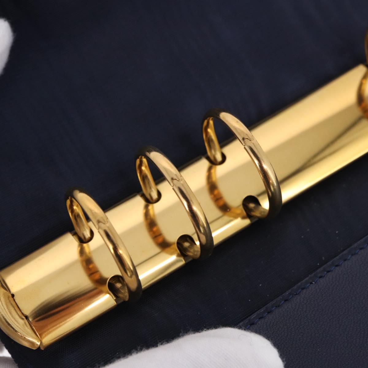 CHANEL COCO Mark Day Planner Cover Denim Blue Gold CC Auth SW2693SAM