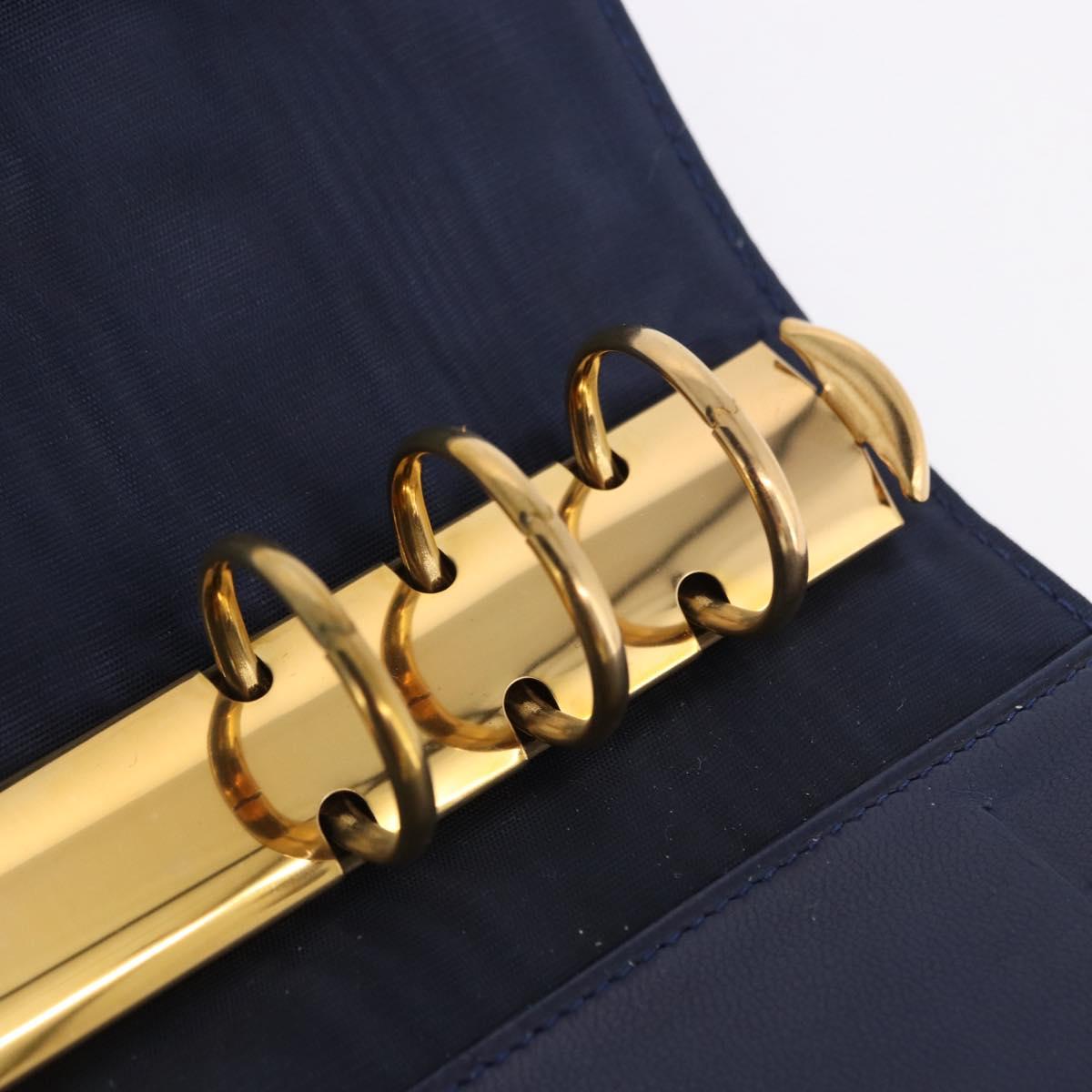 CHANEL COCO Mark Day Planner Cover Denim Blue Gold CC Auth SW2693SAM
