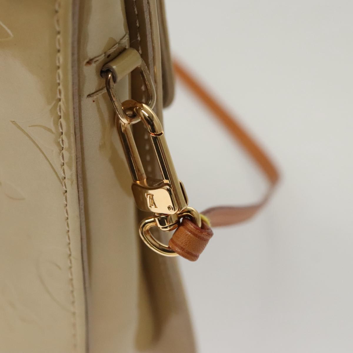 LOUIS VUITTON Monogram Vernis Motto Accessory Pouch Beige M91136 LV Auth sw270