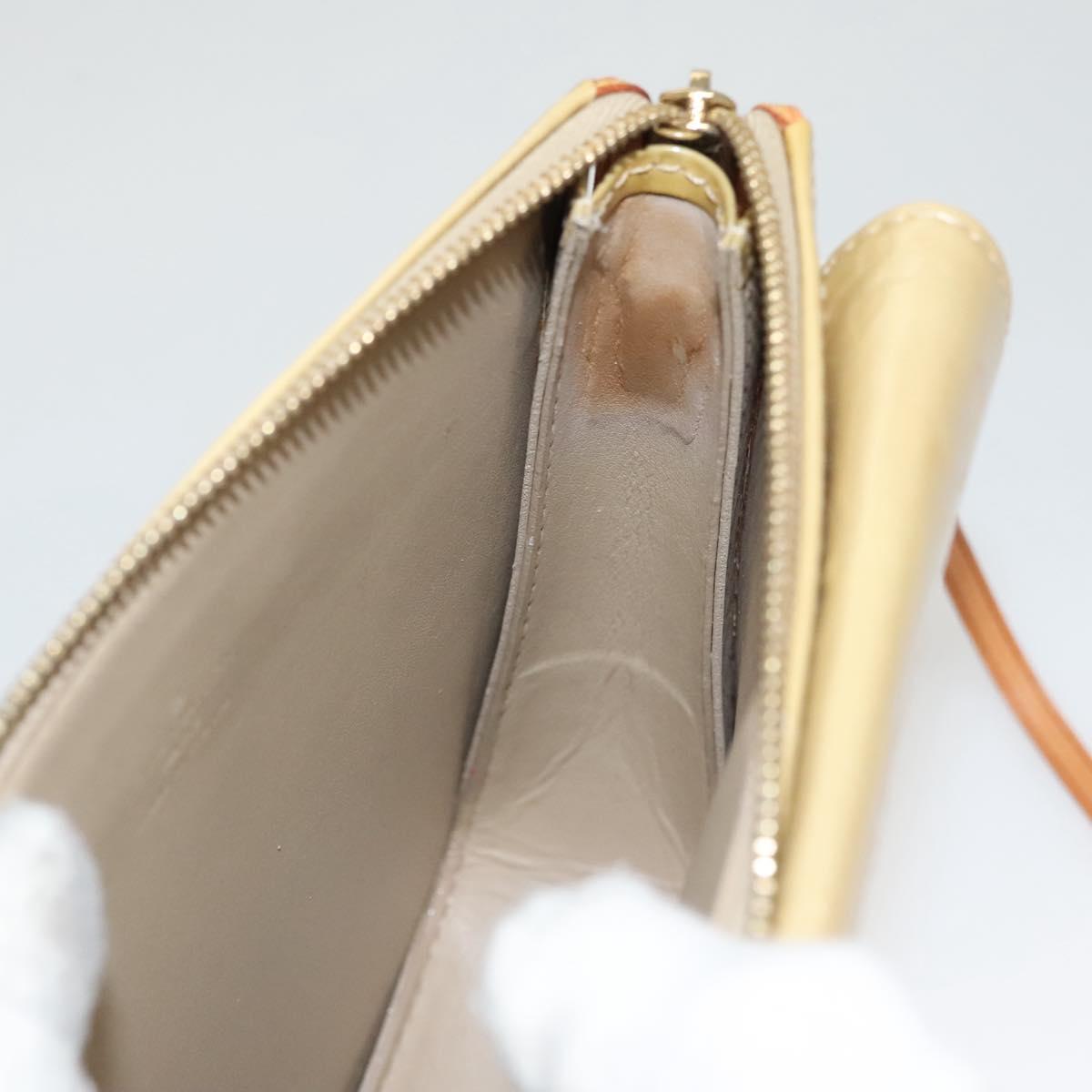 LOUIS VUITTON Monogram Vernis Motto Accessory Pouch Beige M91136 LV Auth sw270