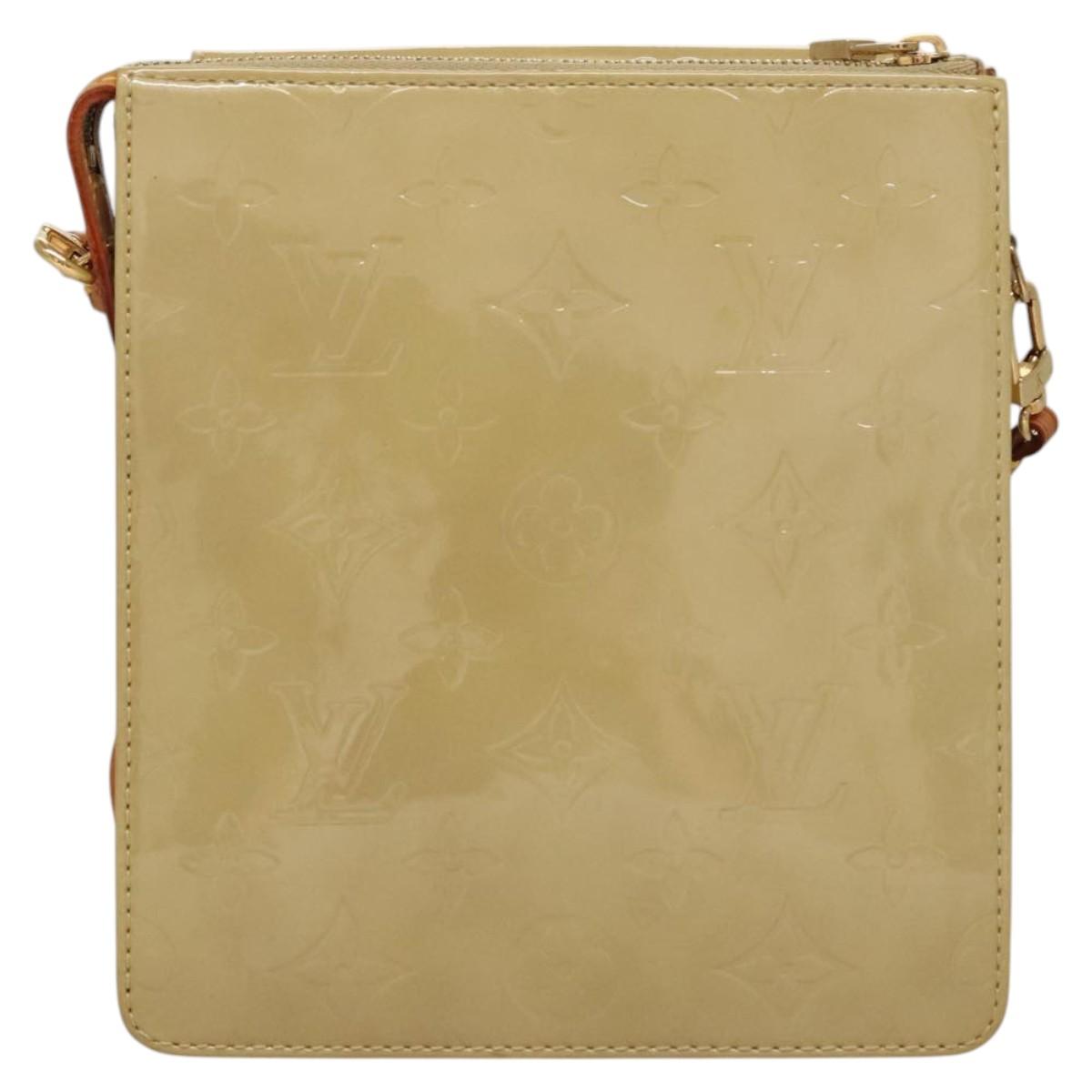 LOUIS VUITTON Monogram Vernis Motto Accessory Pouch Beige M91136 LV Auth sw270