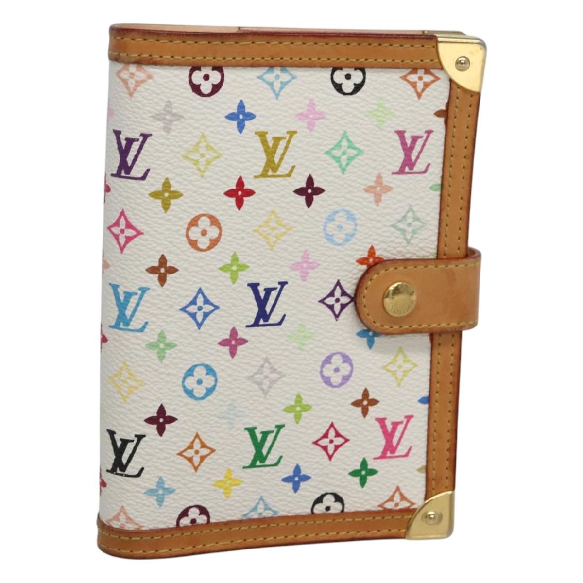 LOUIS VUITTON Multicolor Agenda PM Day Planner Cover White R21074 LV Auth sw275V