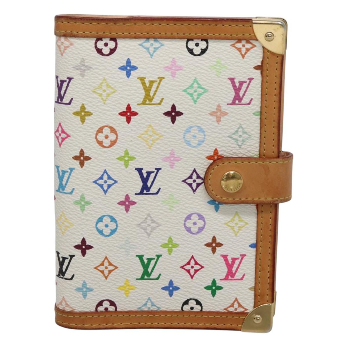 LOUIS VUITTON Multicolor Agenda PM Day Planner Cover White R21074 LV Auth sw275V