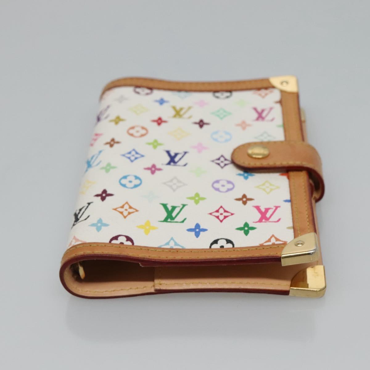 LOUIS VUITTON Multicolor Agenda PM Day Planner Cover White R21074 LV Auth sw275V