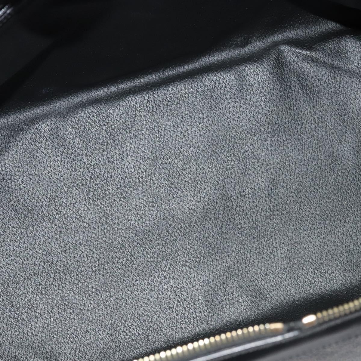 CELINE Macadam Canvas Hand Bag PVC Leather Black Gold Auth sw276