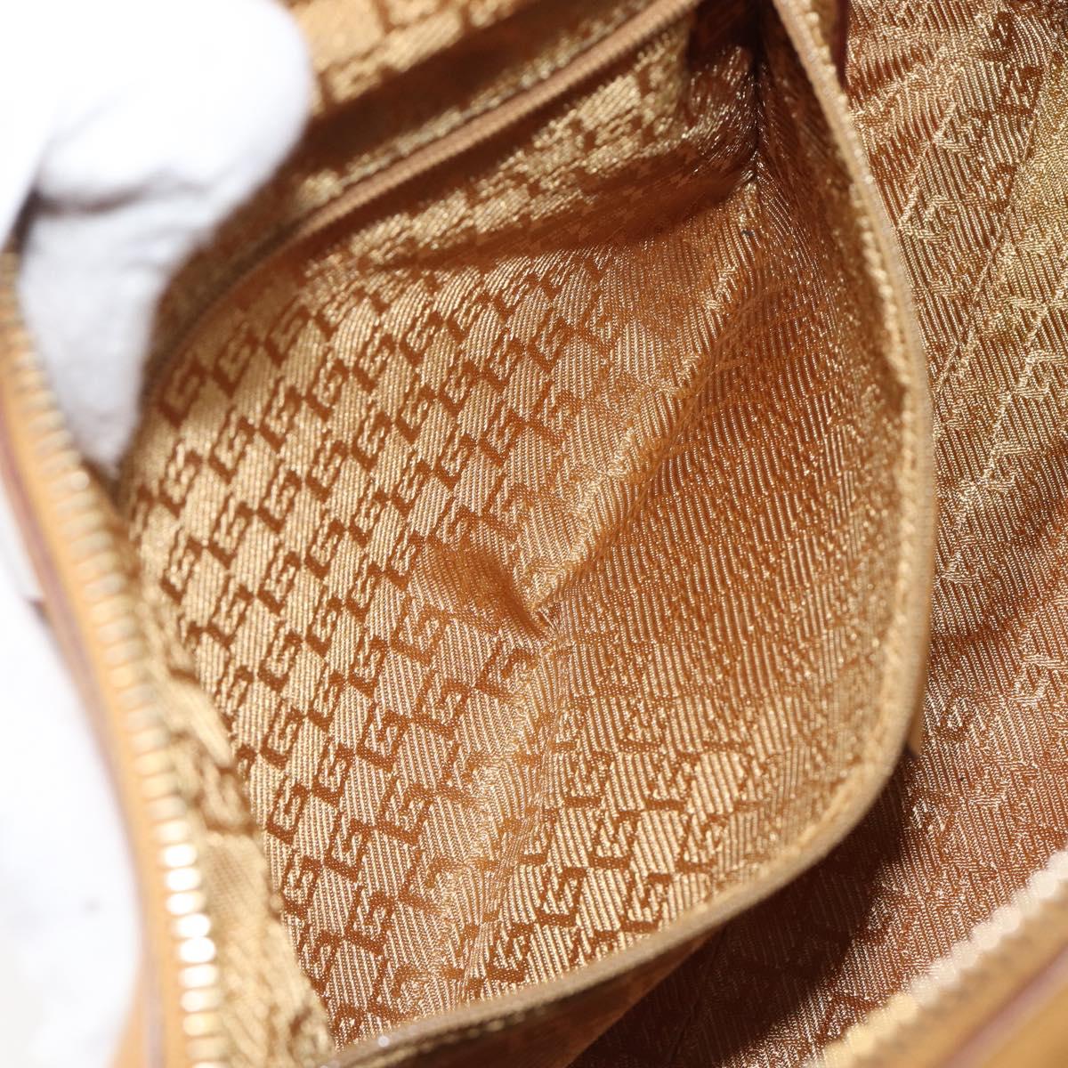 GUCCI Hand Bag Suede Orange Gold Tone 000 0851 Auth SW2761