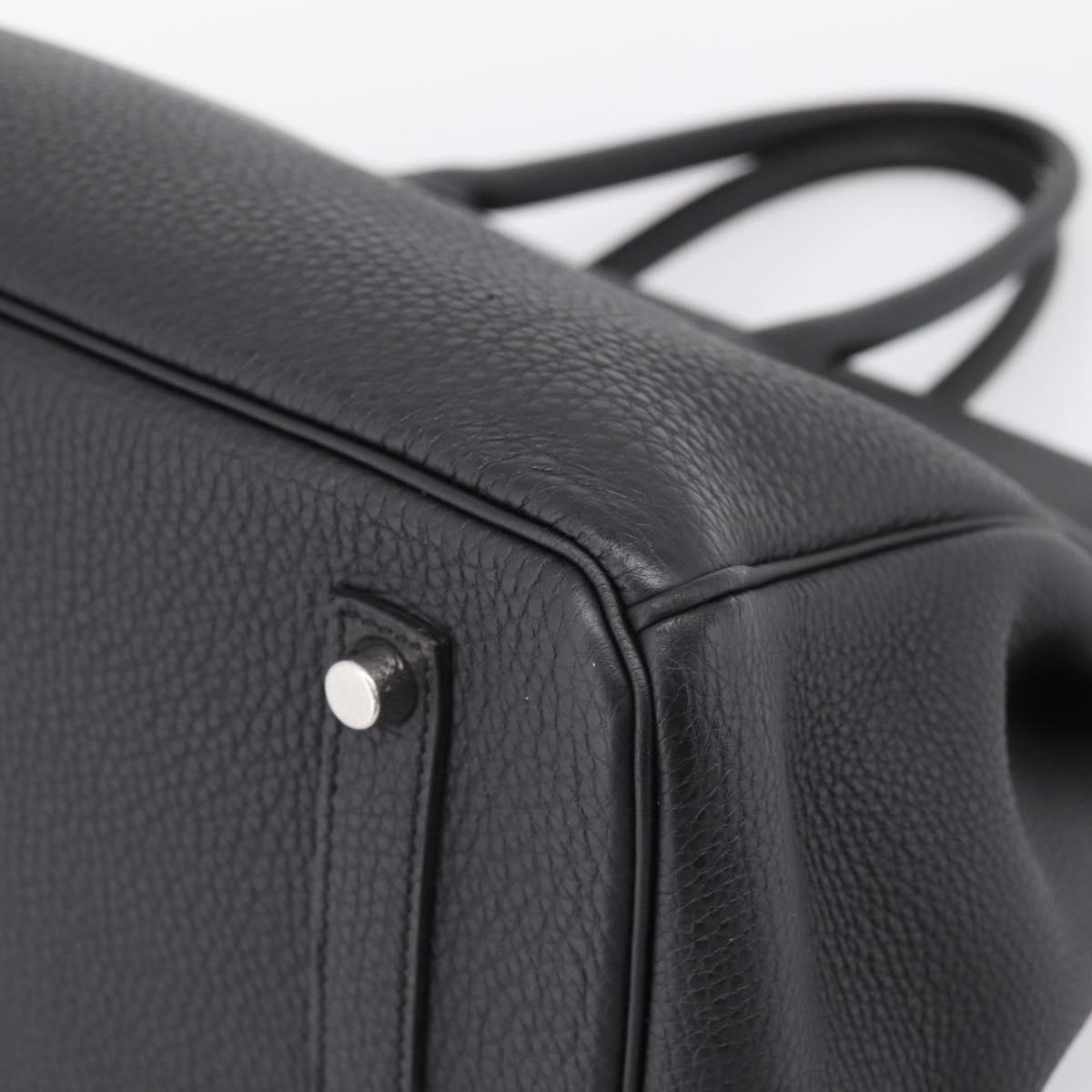 HERMES Birkin 35 Hand Bag Togo leather Black Silver Auth SW2762SM