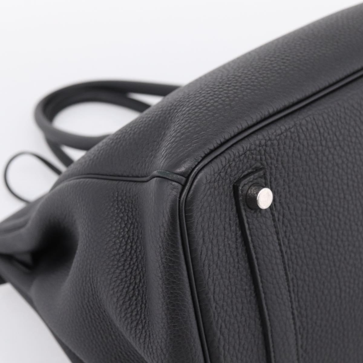 HERMES Birkin 35 Hand Bag Togo leather Black Silver Auth SW2762SM
