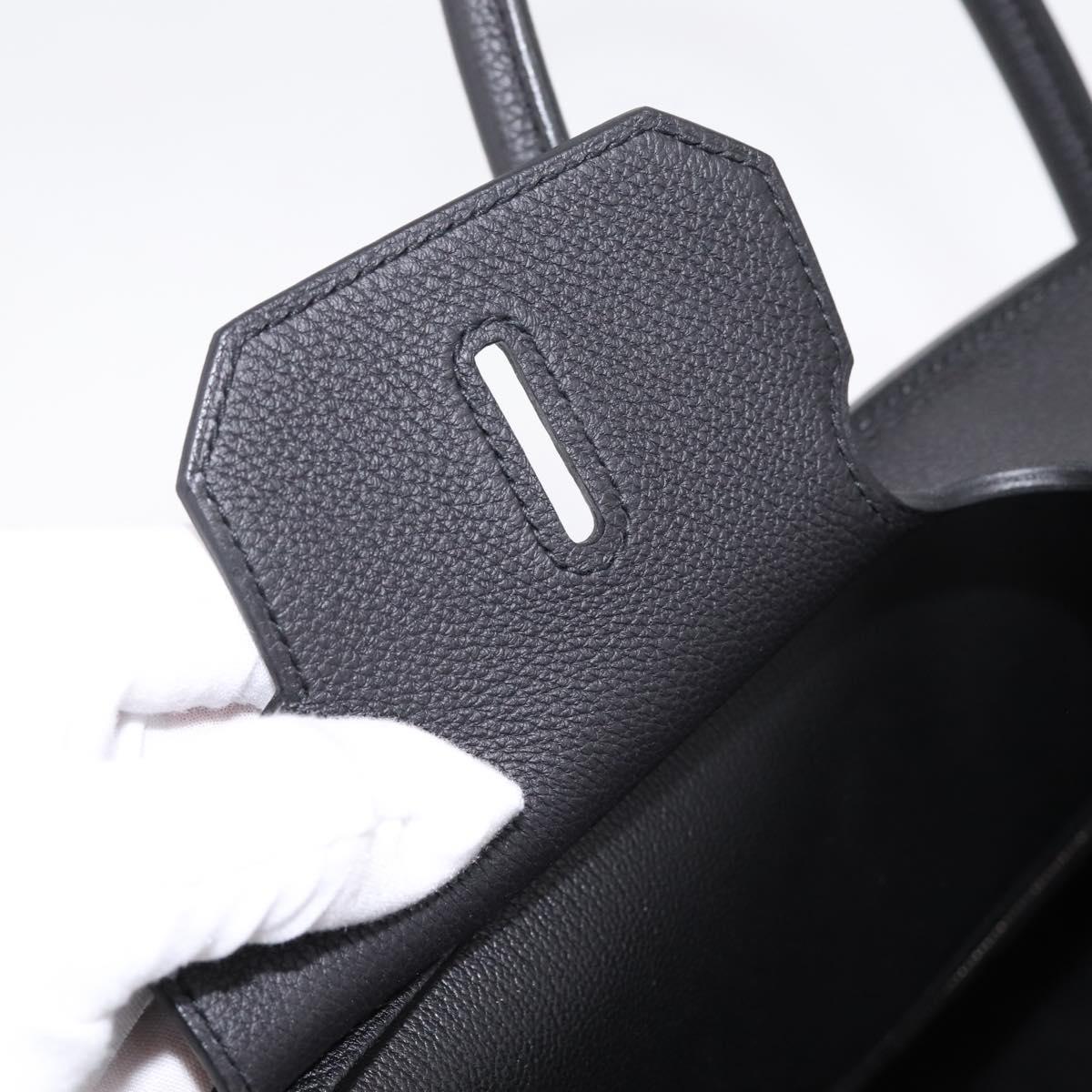 HERMES Birkin 35 Hand Bag Togo leather Black Silver Auth SW2762SM