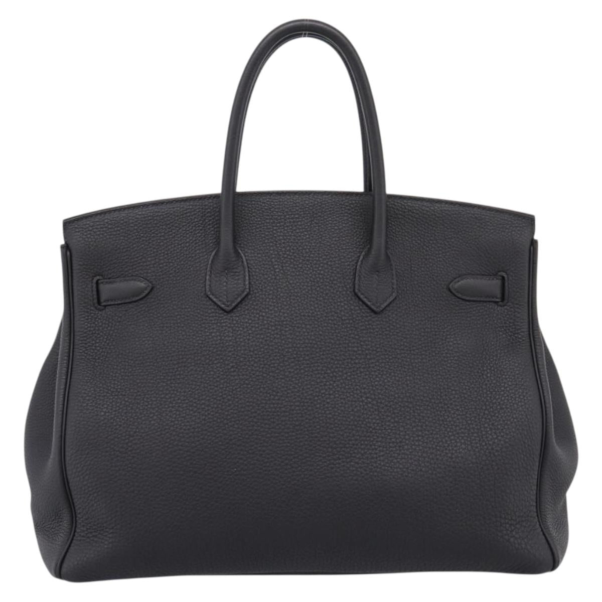 HERMES Birkin 35 Hand Bag Togo leather Black Silver Auth SW2762SM