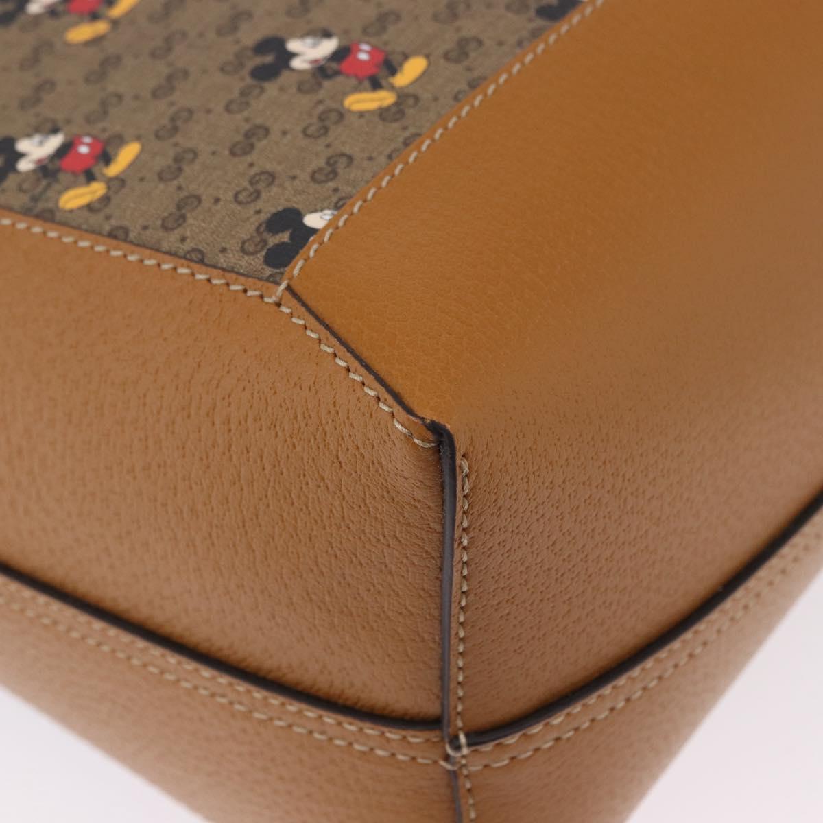 GUCCI x Disney Micro GG Supreme Tote Bag PVC Beige Gold 547947 Auth SW2763SM