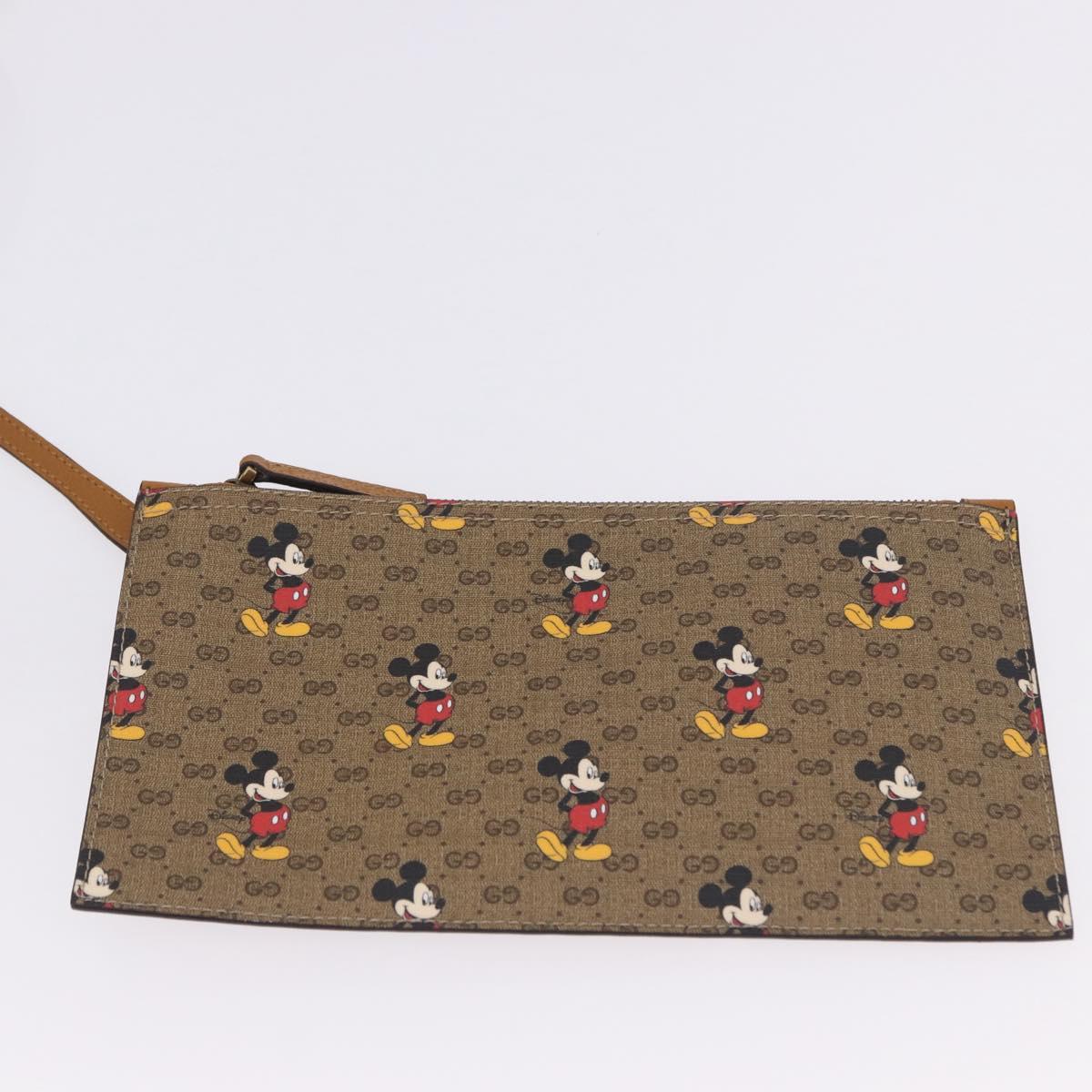 GUCCI x Disney Micro GG Supreme Tote Bag PVC Beige Gold 547947 Auth SW2763SM