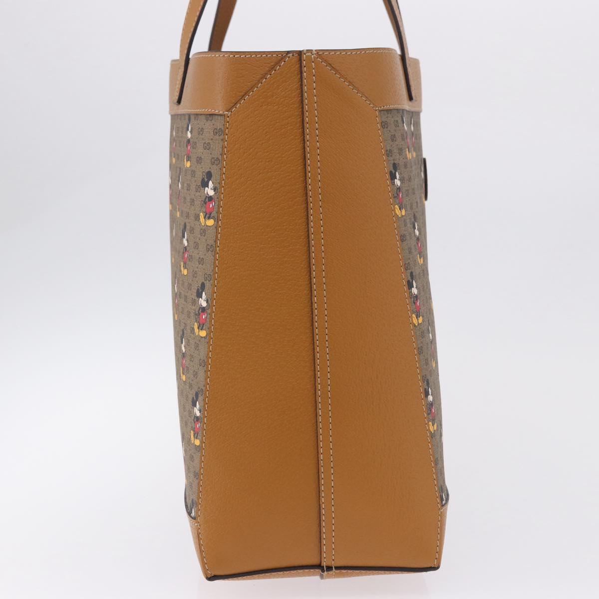 GUCCI x Disney Micro GG Supreme Tote Bag PVC Beige Gold 547947 Auth SW2763SM