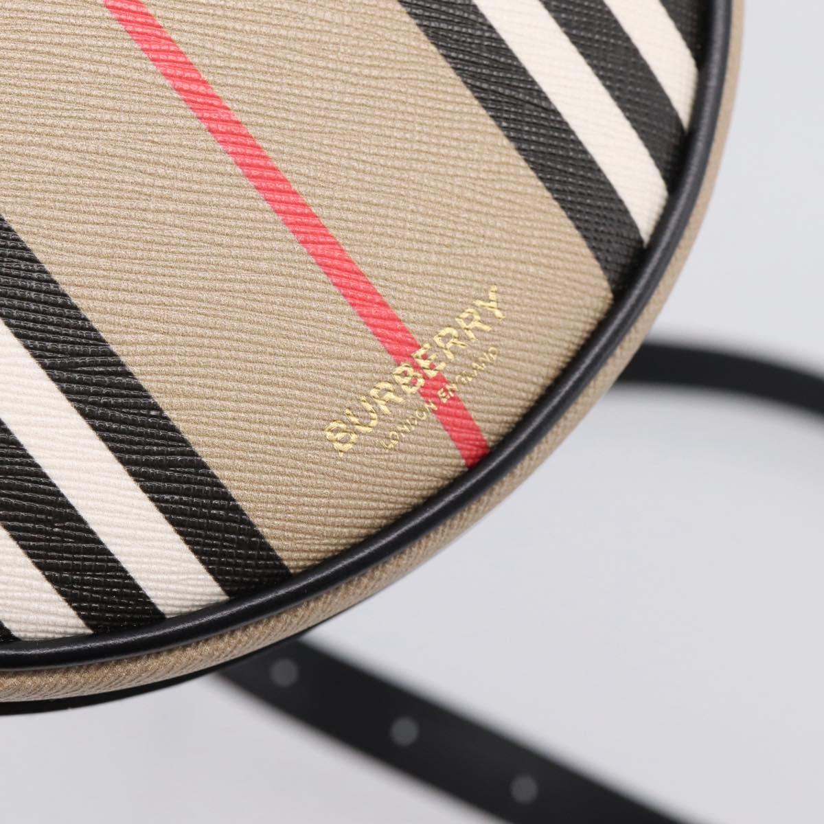 BURBERRY Nova Check Icon Stripe Louise Bag PVC 2way Beige 8051846 Auth SW2764M