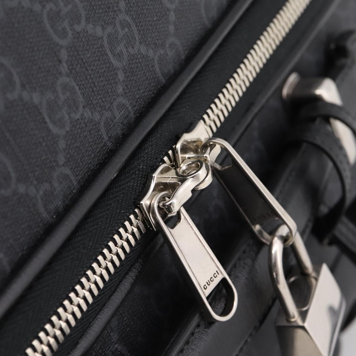 GUCCI GG Supreme Large Trolley Travel Bag Carry Case PVC Black Auth SW2765SAM