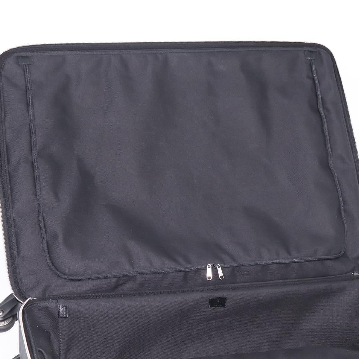 GUCCI GG Supreme Large Trolley Travel Bag Carry Case PVC Black Auth SW2765SAM