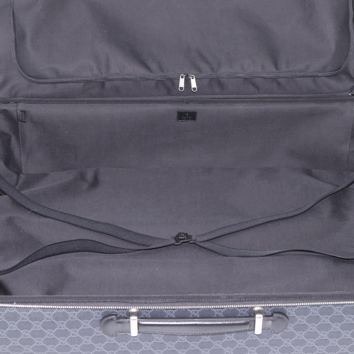 GUCCI GG Supreme Large Trolley Travel Bag Carry Case PVC Black Auth SW2765SAM