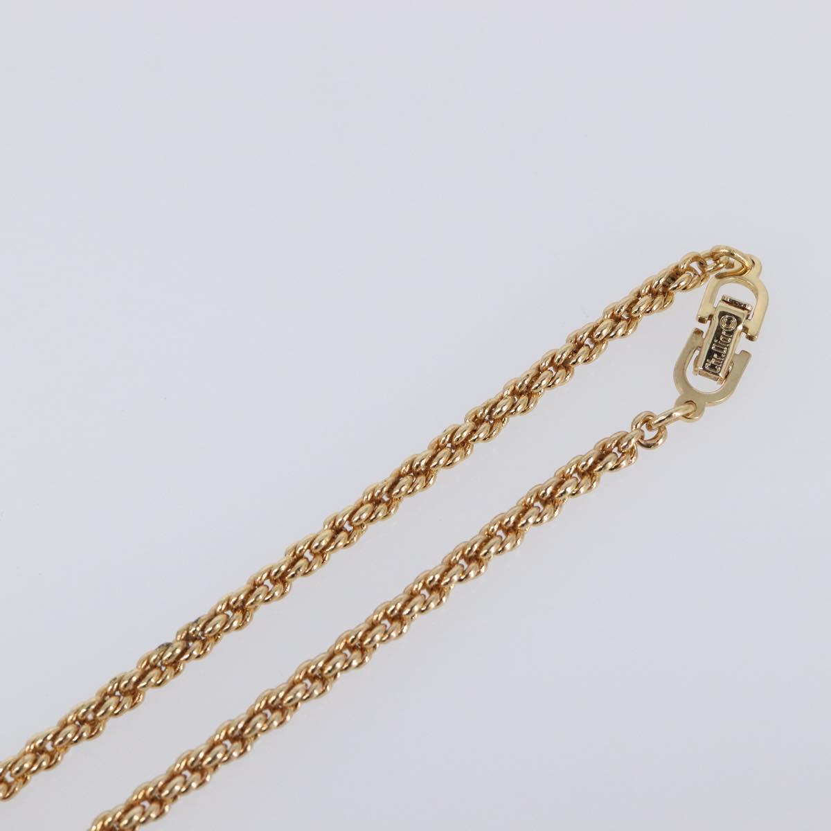 Christian Dior Necklace metal Gold Tone Auth SW2796V