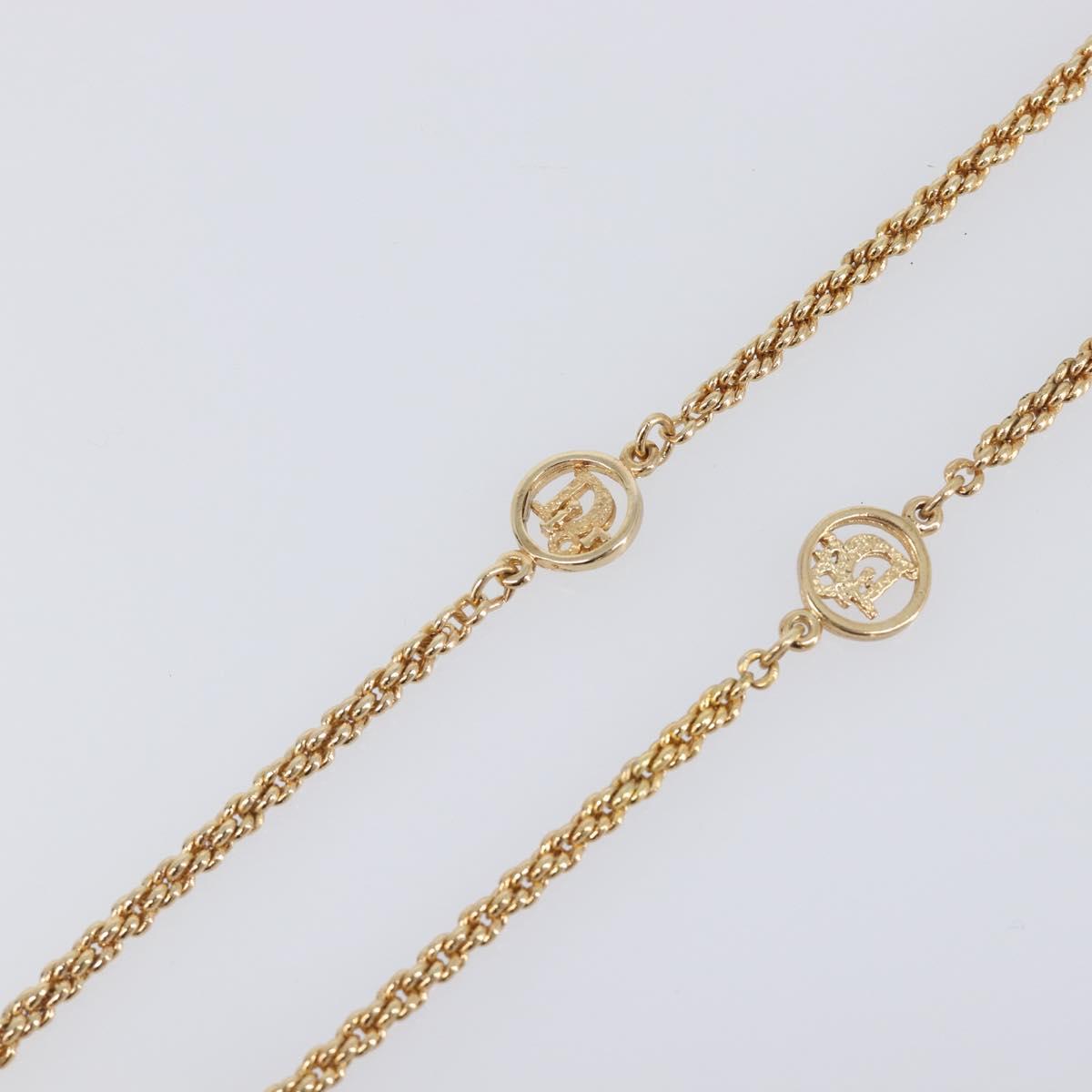 Christian Dior Necklace metal Gold Tone Auth SW2796V