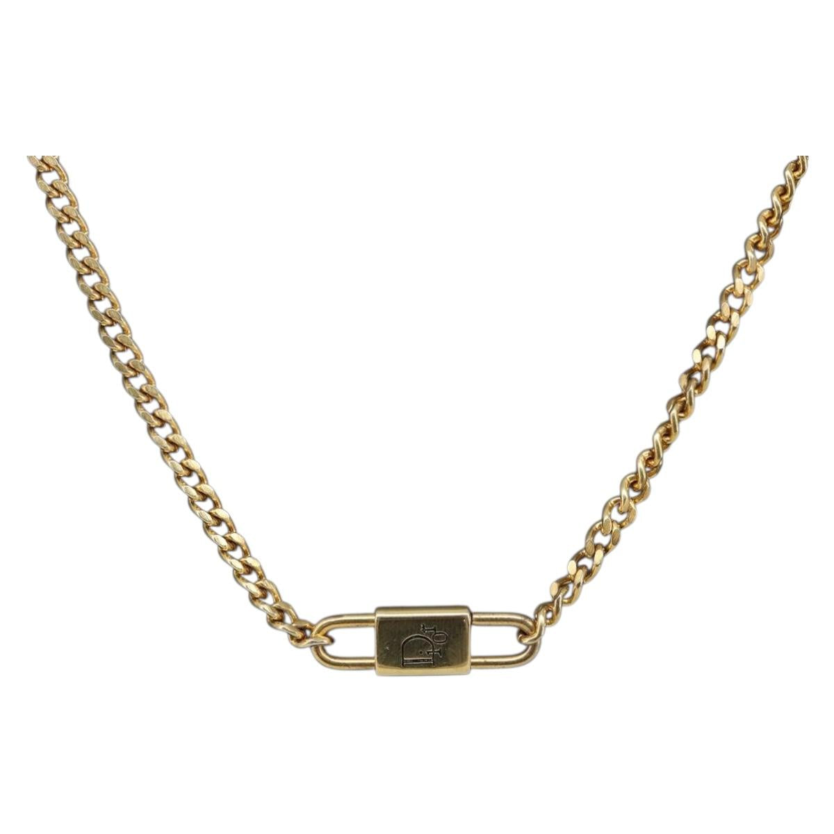 Christian Dior Necklace metal Gold Tone Auth SW2801