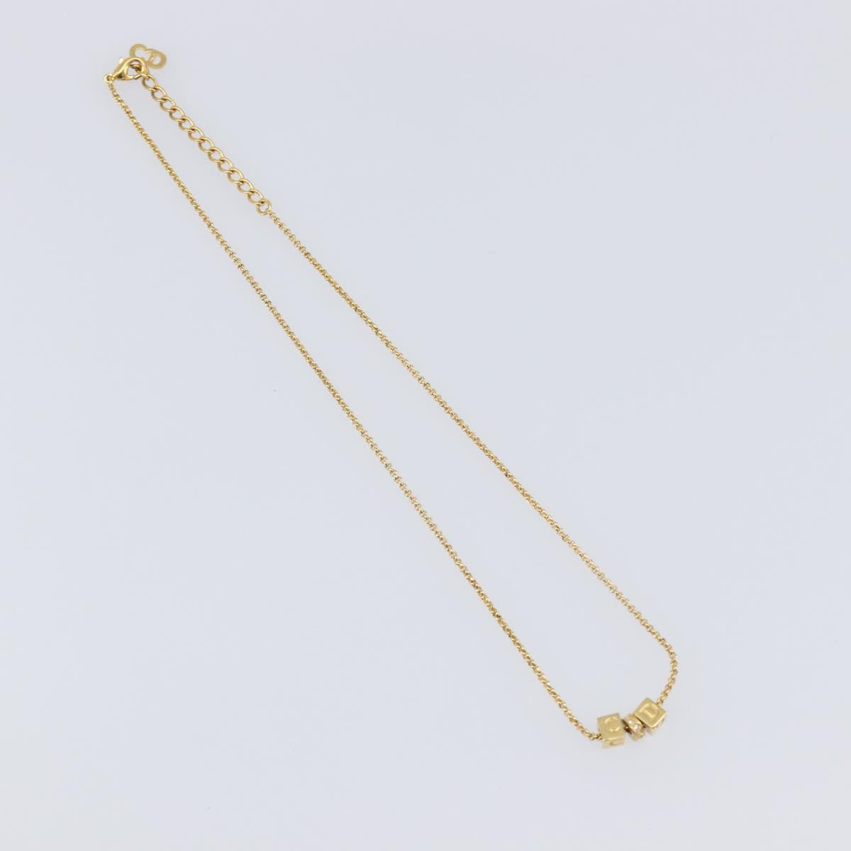 Christian Dior Necklace metal 3 Set Gold Auth SW2804
