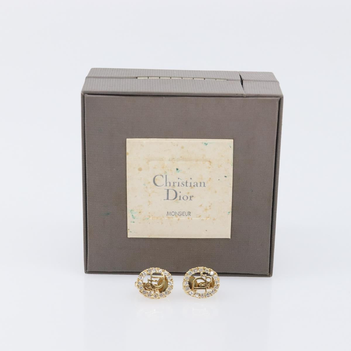 Christian Dior Earring metal Gold Tone Auth SW2806V