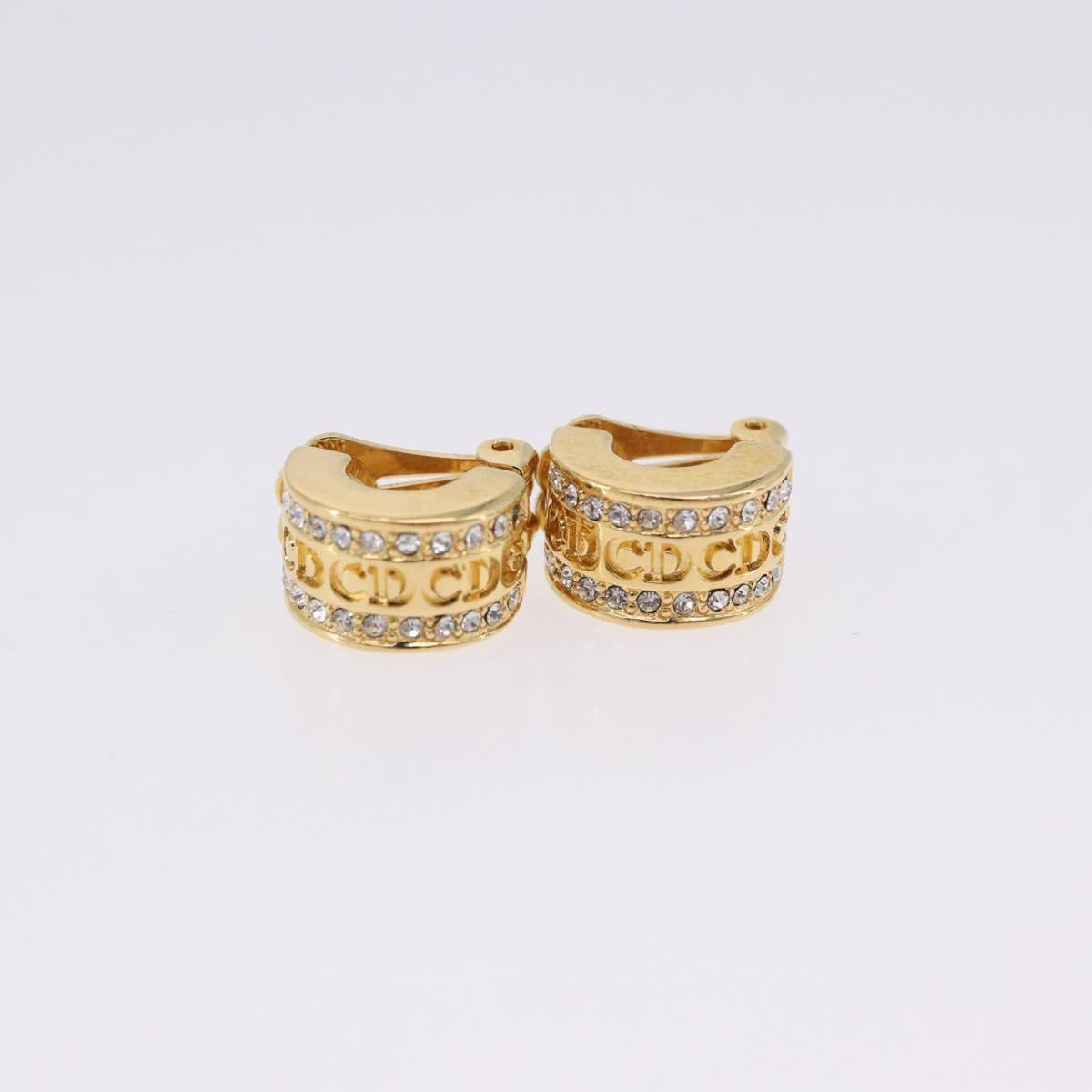 Christian Dior Earring metal 3 Set Gold Tone Auth SW2808
