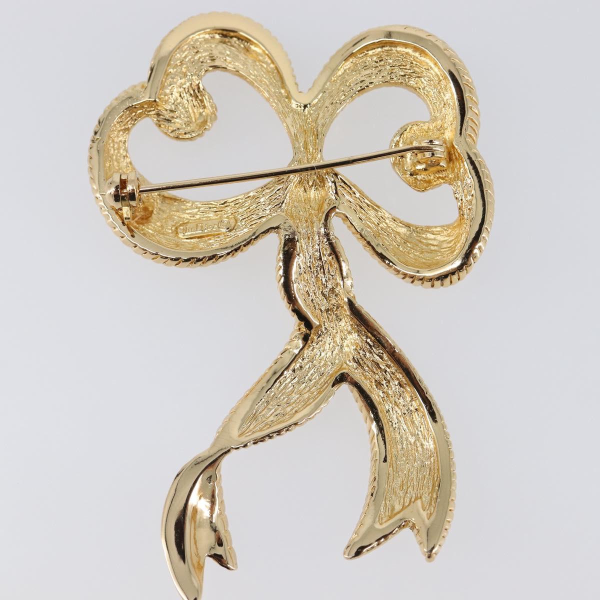 Christian Dior Brooch metal Gold Tone Auth SW2811