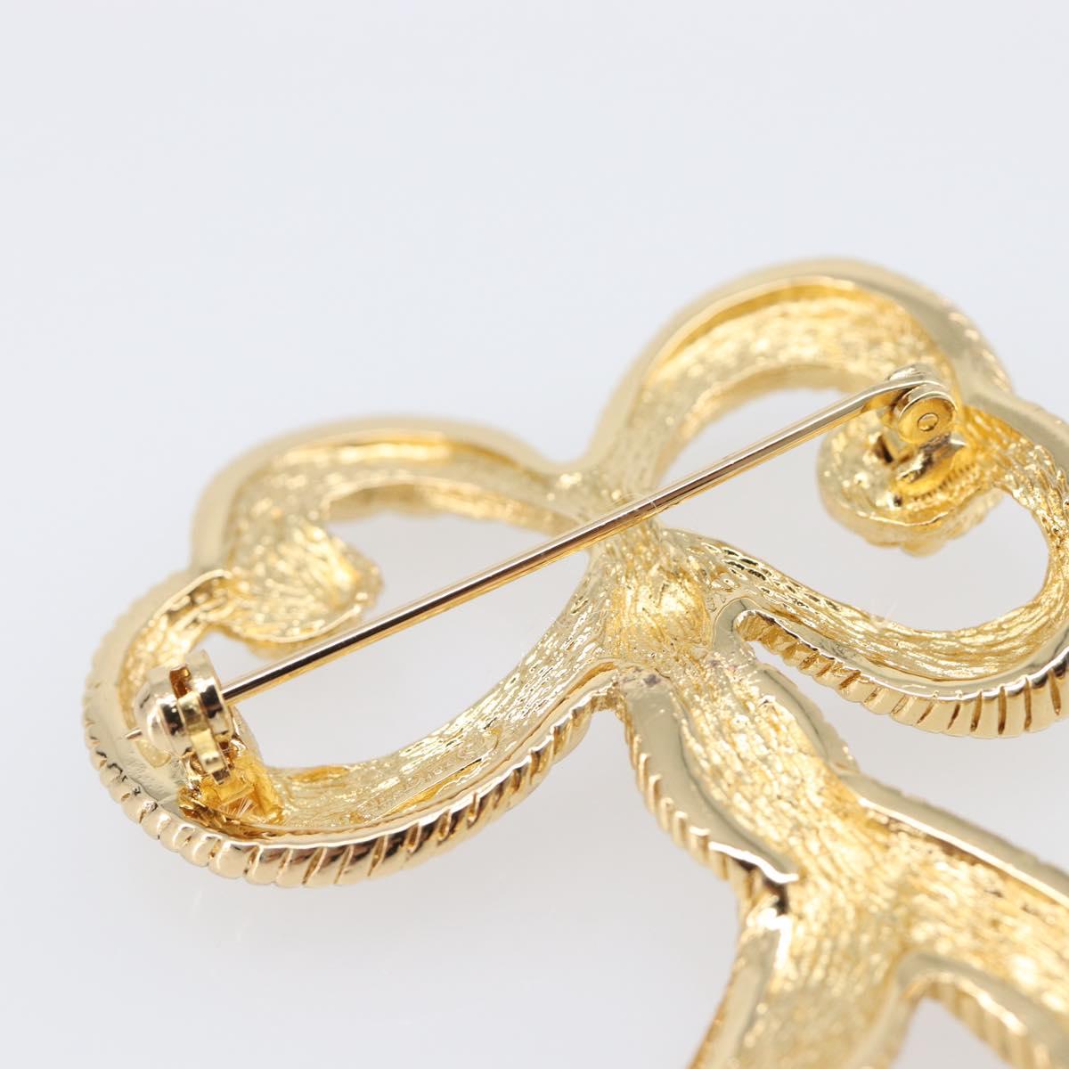 Christian Dior Brooch metal Gold Tone Auth SW2811