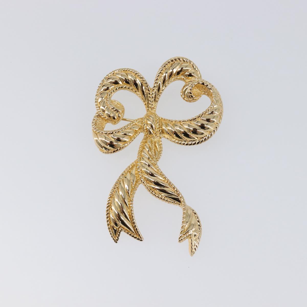 Christian Dior Brooch metal Gold Tone Auth SW2811