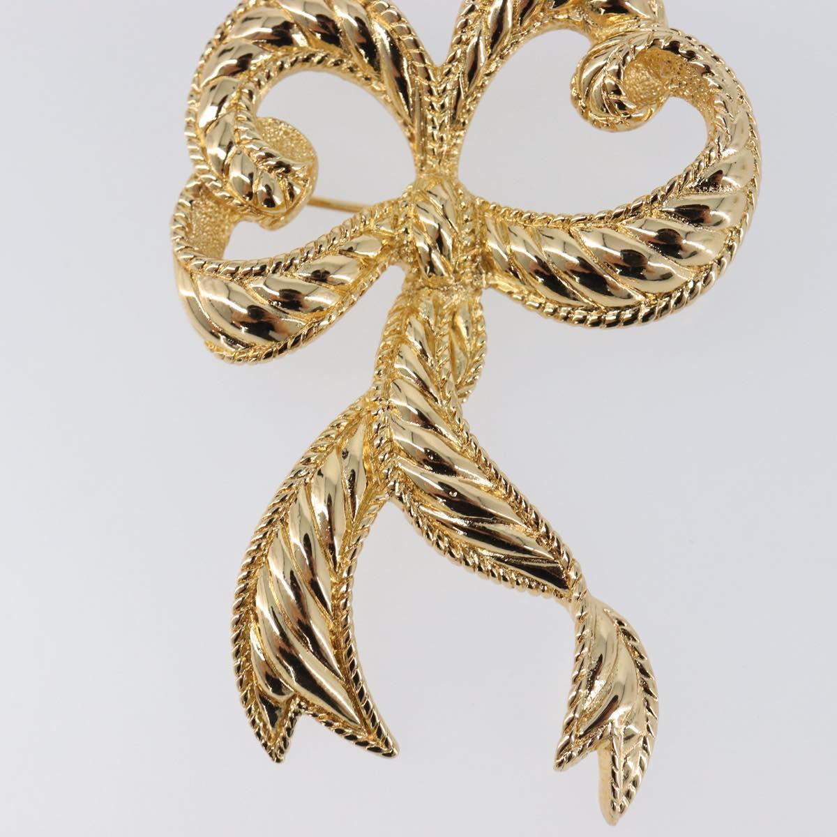 Christian Dior Brooch metal Gold Tone Auth SW2811