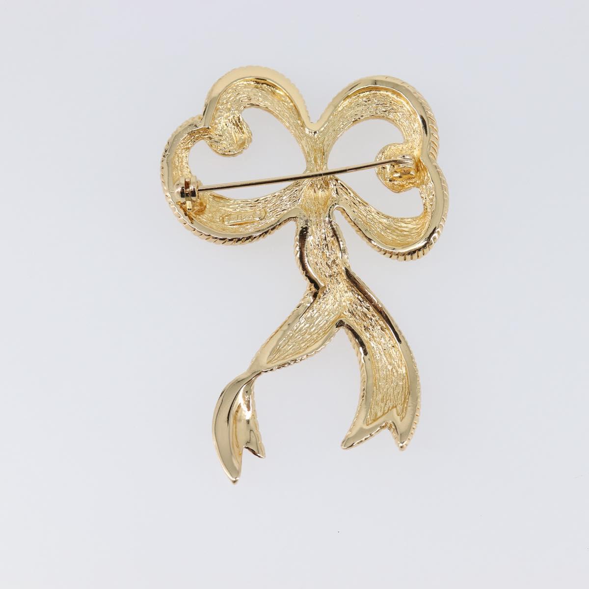 Christian Dior Brooch metal Gold Tone Auth SW2811