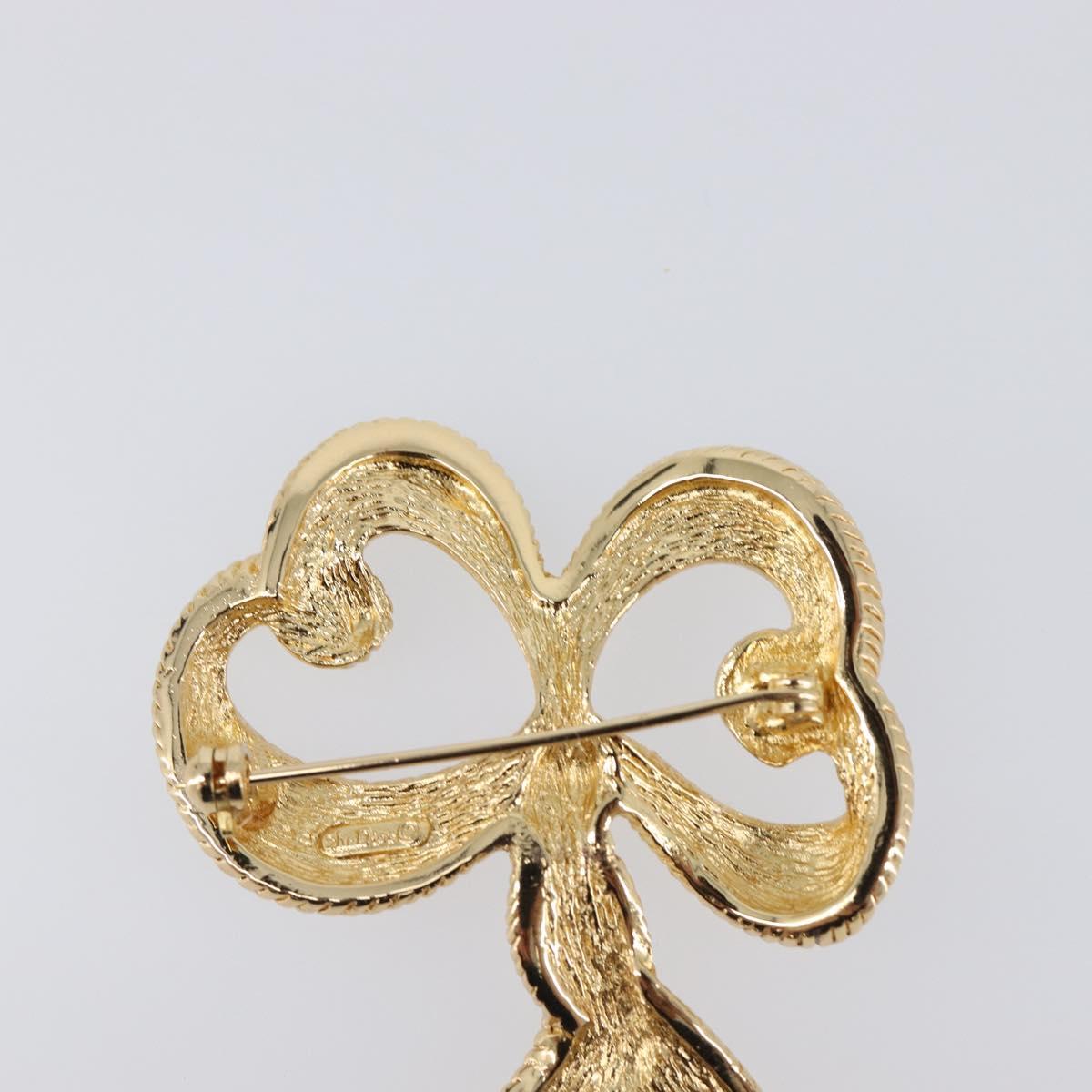 Christian Dior Brooch metal Gold Tone Auth SW2811
