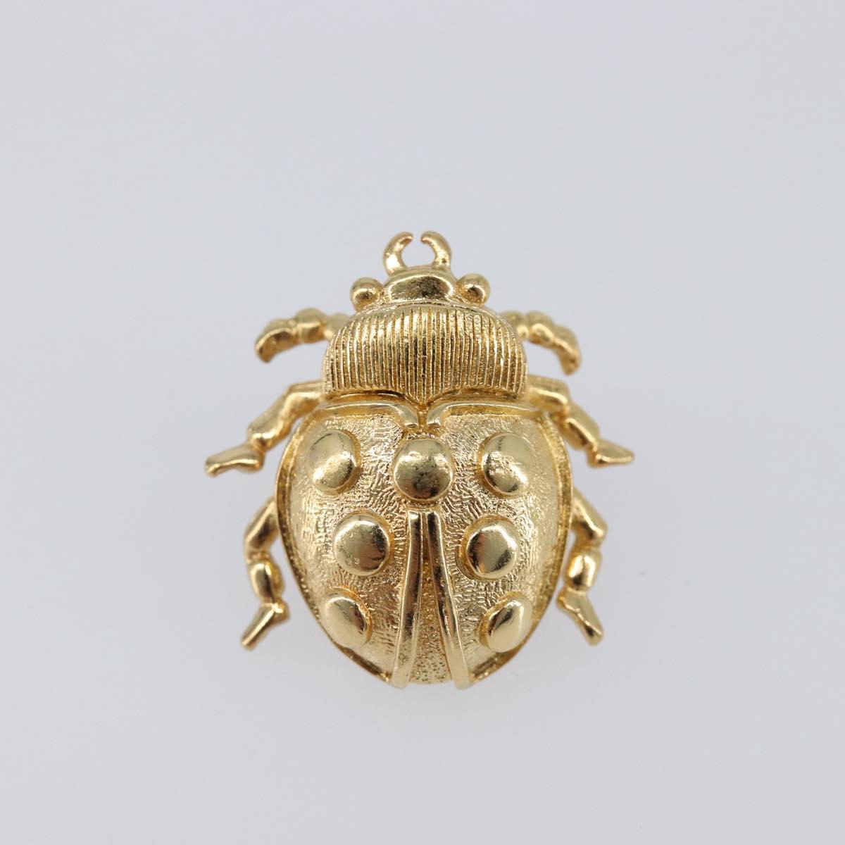 Christian Dior Ladybug Brooch metal Gold Auth SW2812