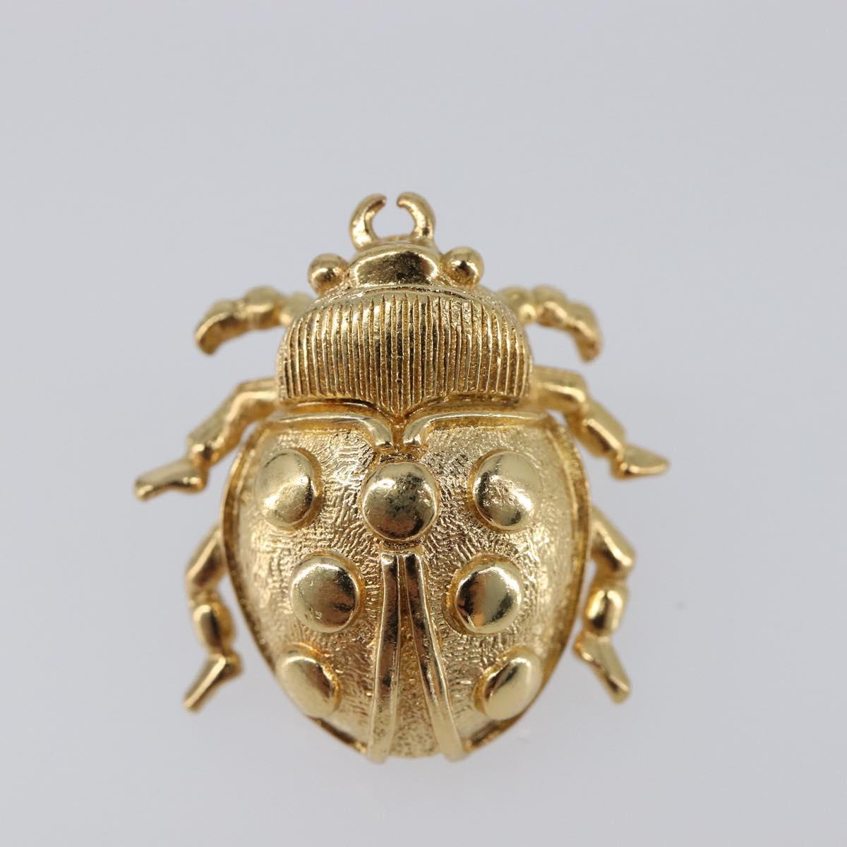 Christian Dior Ladybug Brooch metal Gold Auth SW2812