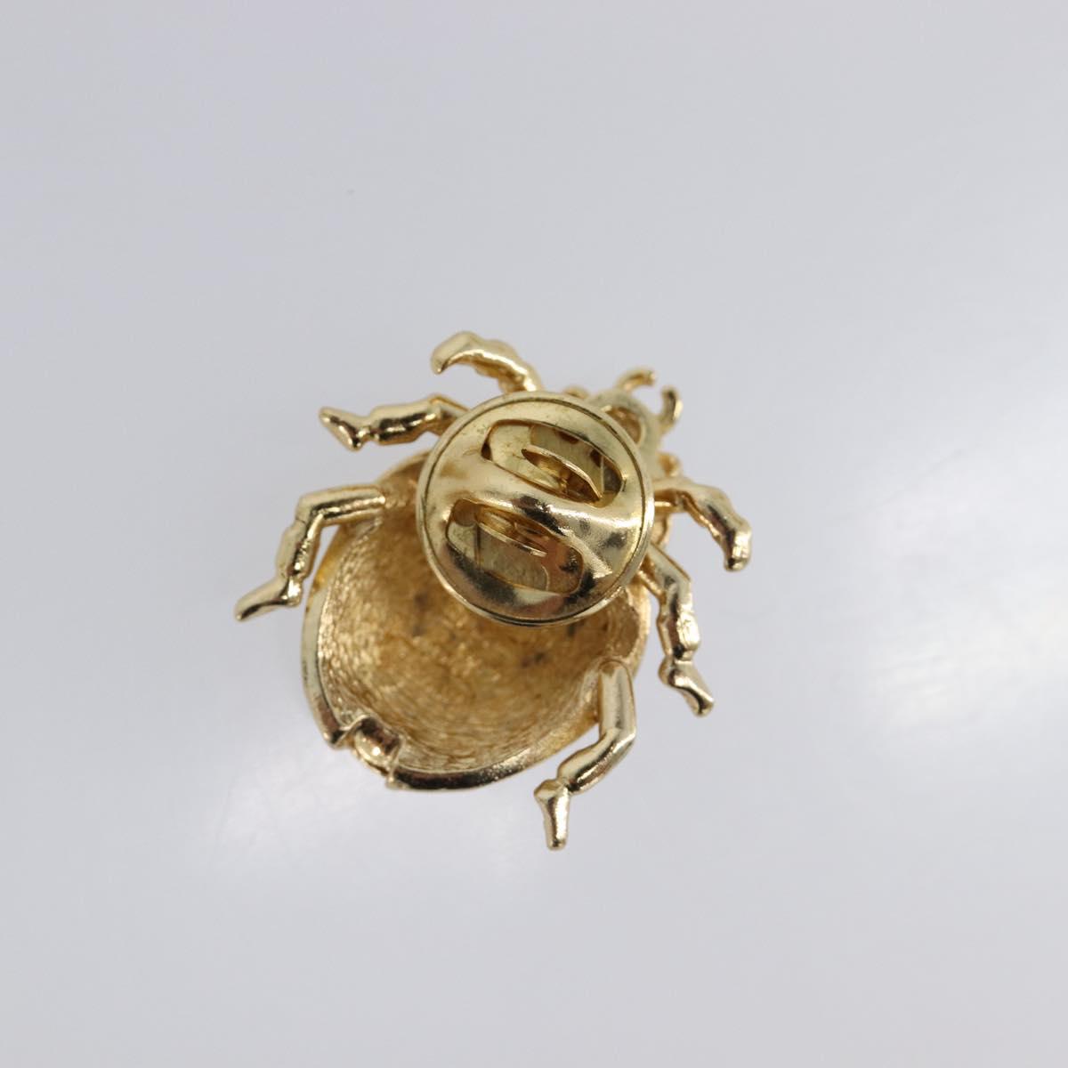 Christian Dior Ladybug Brooch metal Gold Auth SW2812