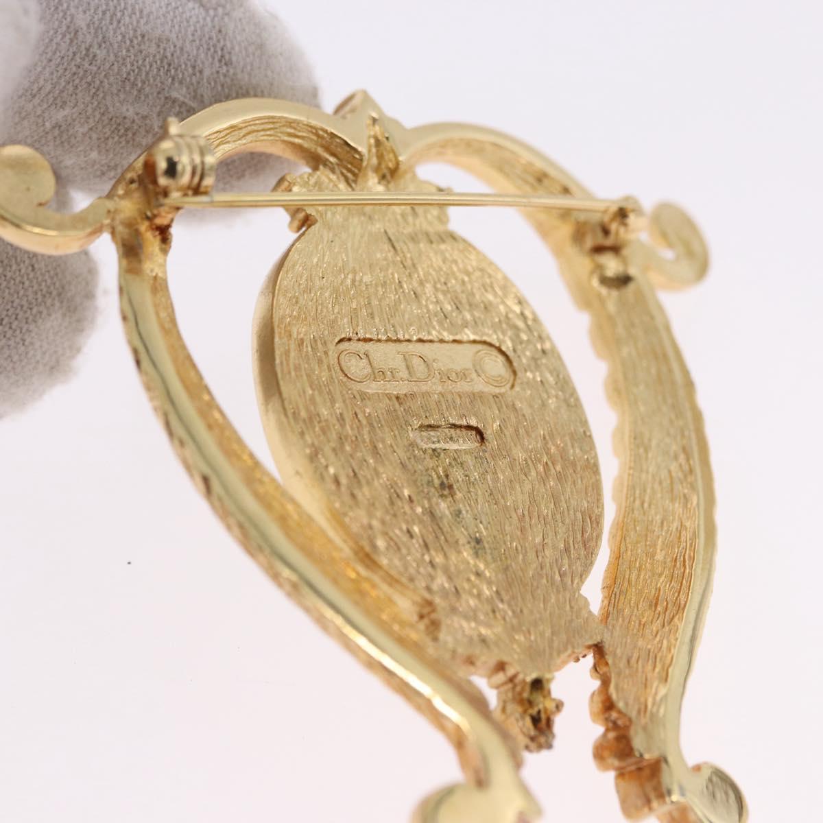Christian Dior Brooch metal 2 Set Gold Tone Auth SW2814