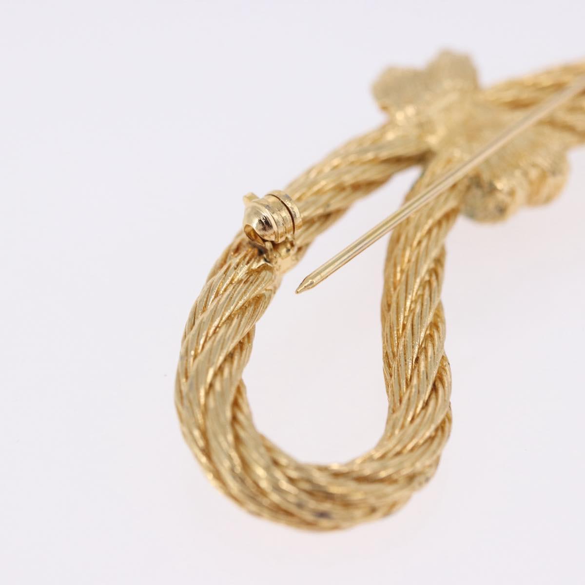 Christian Dior Brooch metal 2 Set Gold Tone Auth SW2814