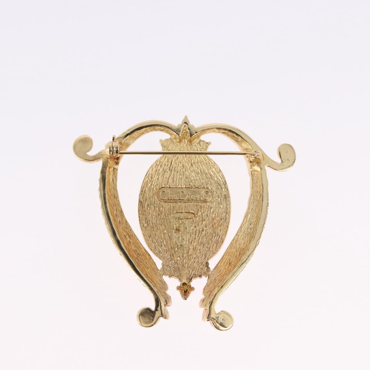 Christian Dior Brooch metal 2 Set Gold Tone Auth SW2814