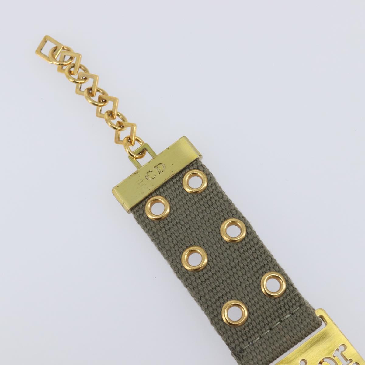 Christian Dior Bracelet Canvas Khaki Auth SW2818