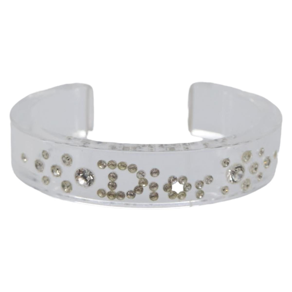 Christian Dior Bangle Bracelet plastic Clear Auth SW2819