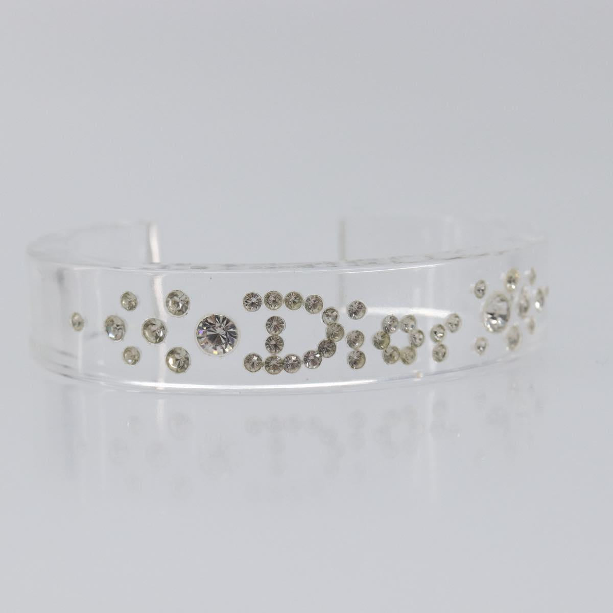 Christian Dior Bangle Bracelet plastic Clear Auth SW2819