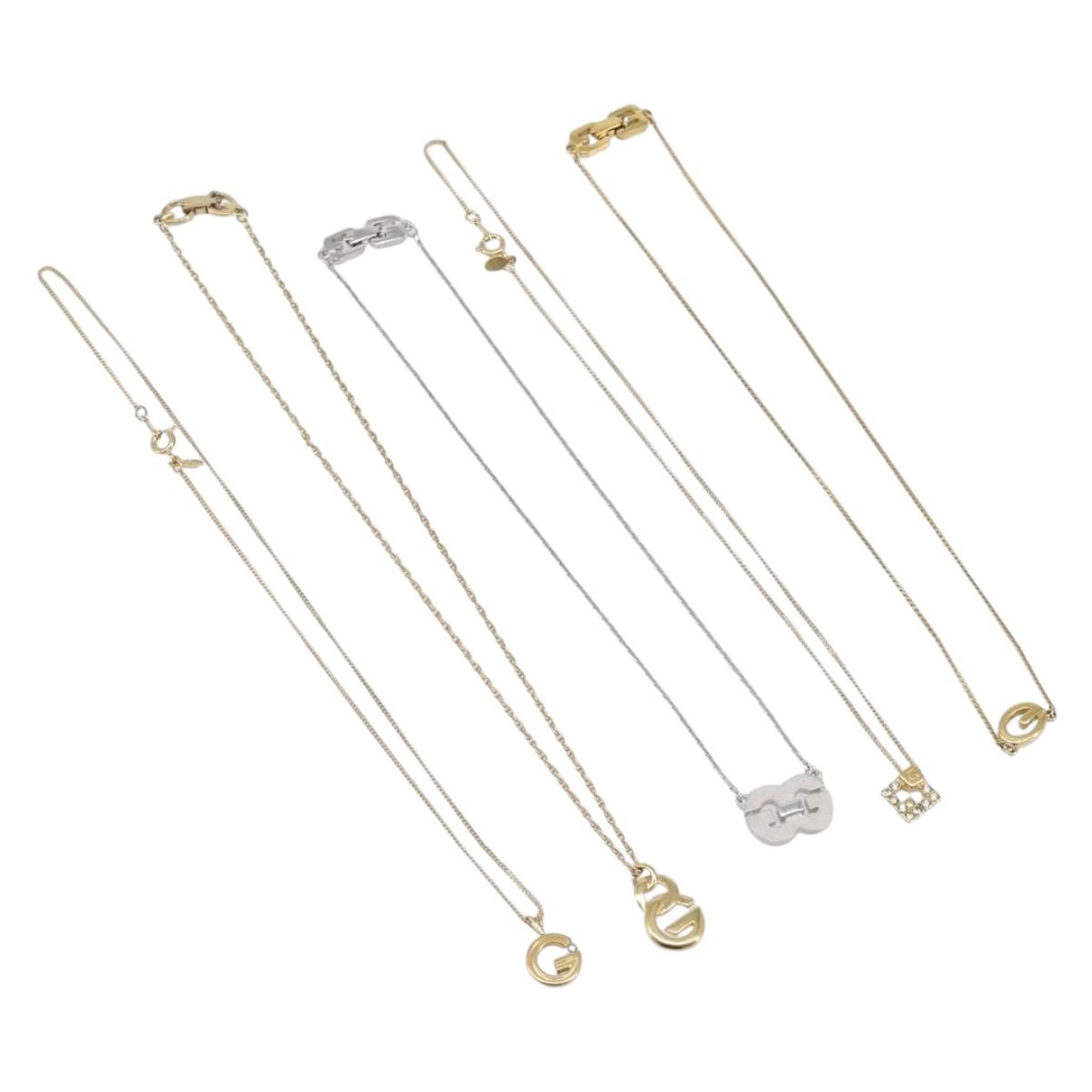 GIVENCHY Necklace metal 5 Set Silver Gold Auth SW2821