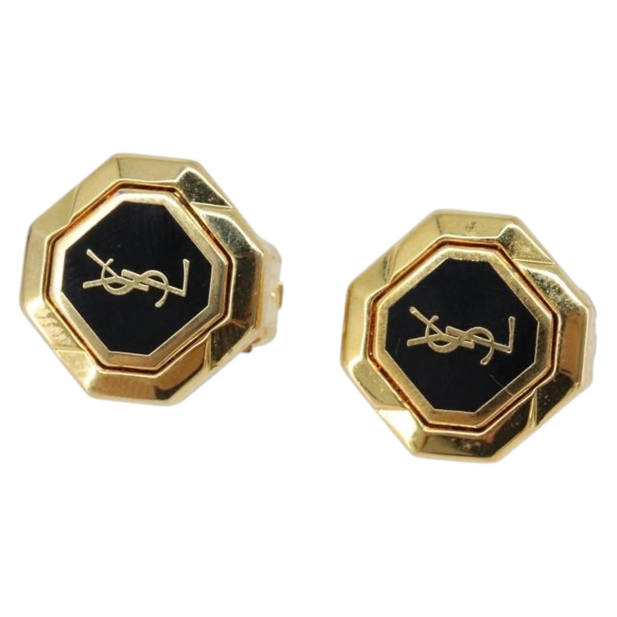 SAINT LAURENT Earring metal Gold Auth SW2828V