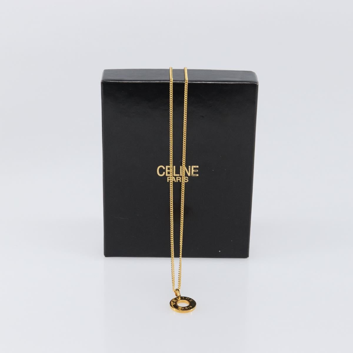 CELINE Necklace metal Gold Tone Auth SW2829V