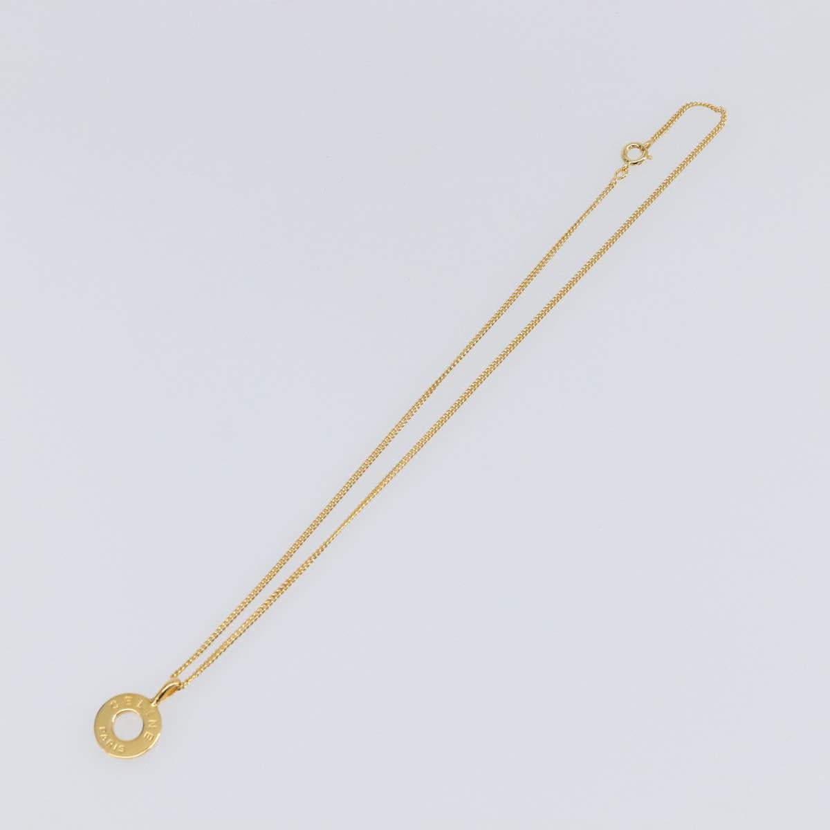 CELINE Necklace metal Gold Tone Auth SW2829V
