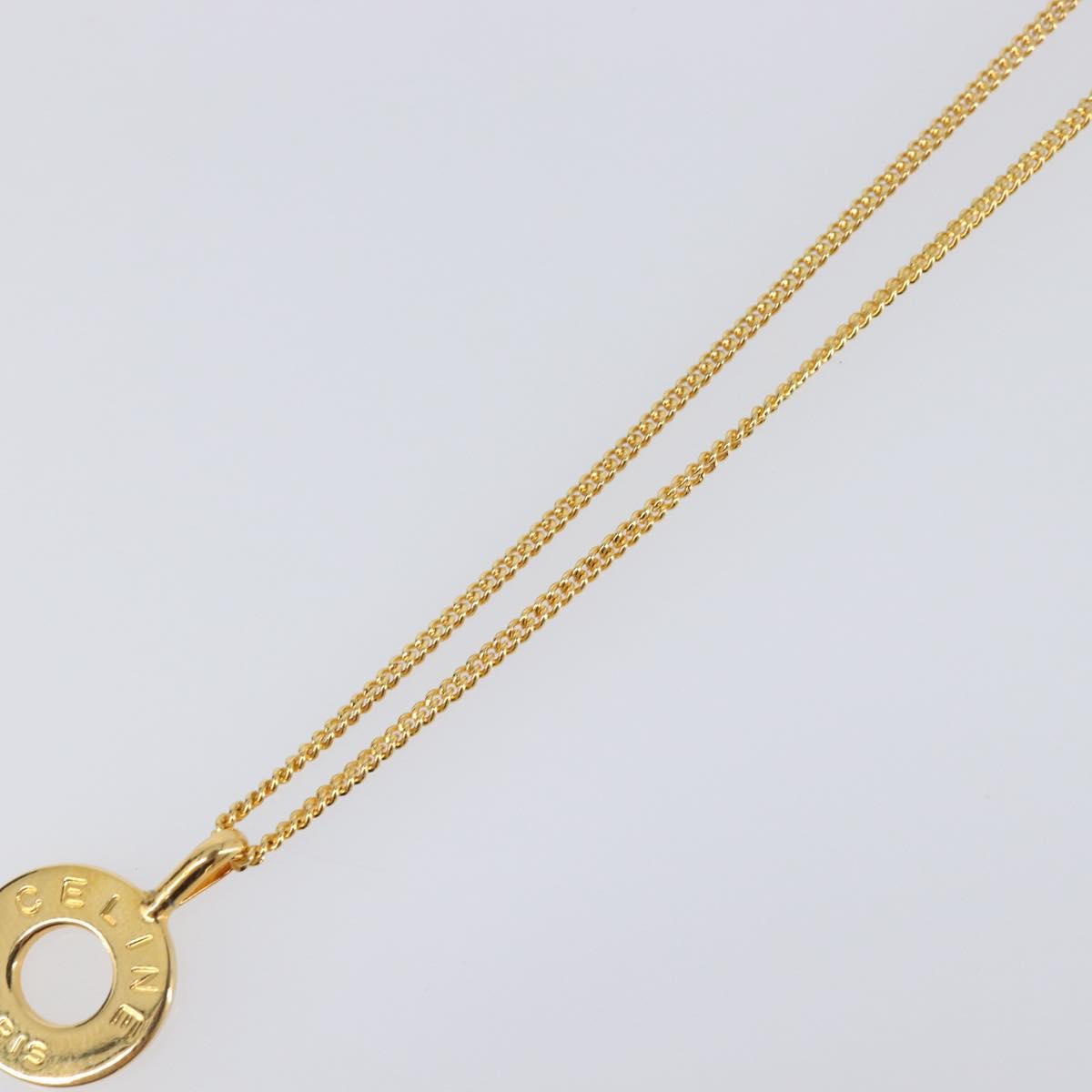 CELINE Necklace metal Gold Tone Auth SW2829V