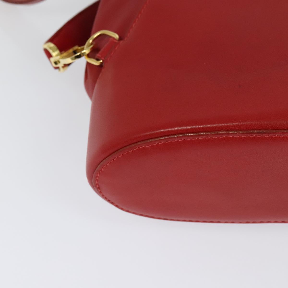 LOEWE Backpack Leather Red Gold Auth sw283