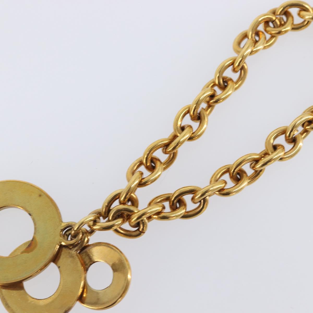CELINE Circle Bracelet metal Gold Tone Auth SW2830