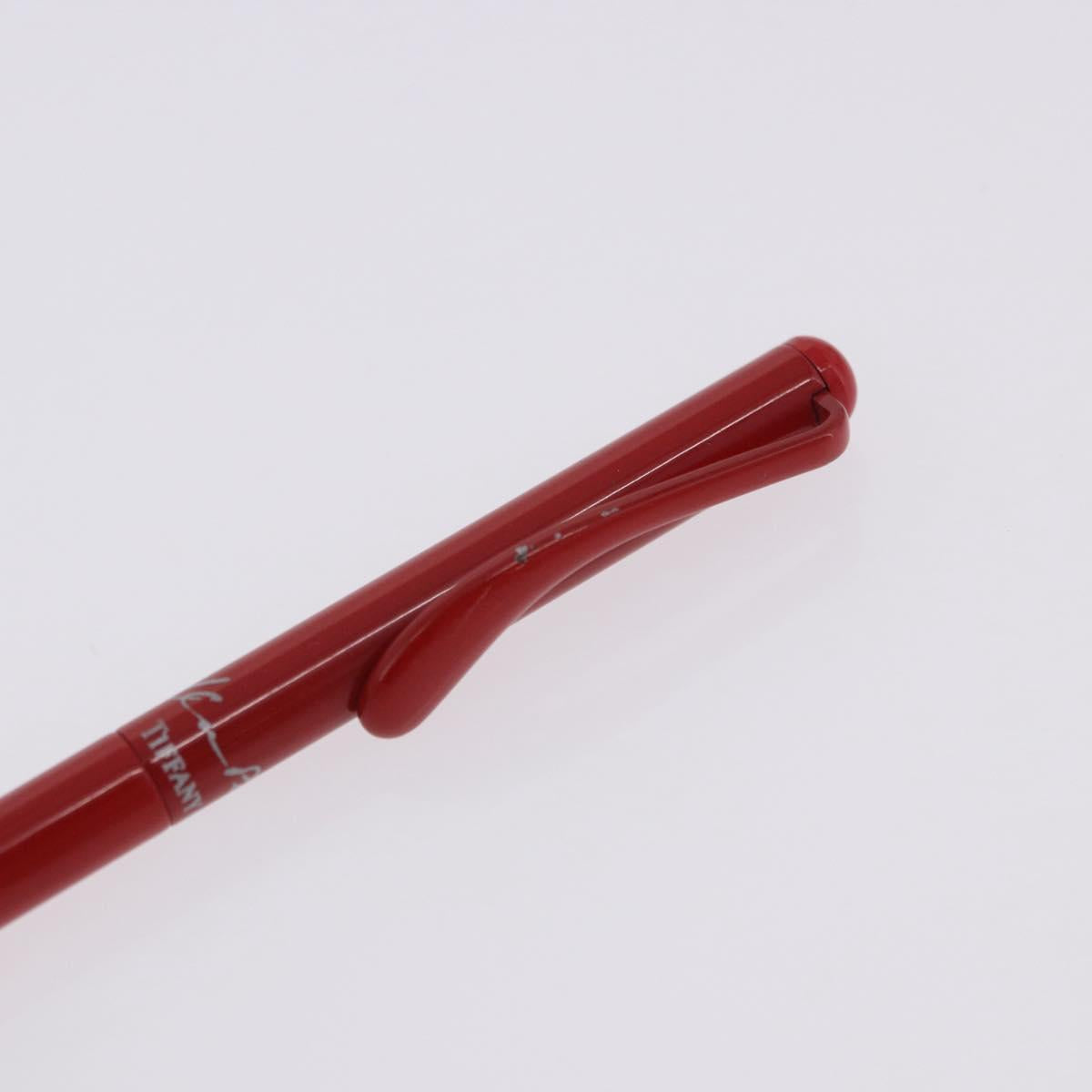 TIFFANY&Co. Ballpoint Pen metal 2 Set Silver Red Auth SW2832